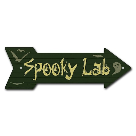 Signmission Spooky Lab Arrow Sign Funny Home Decor 24in Wide P-ARROW8